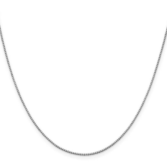 1mm, 10k White Gold, Box Chain Necklace, 24 Inch - Picture 3 of 8
